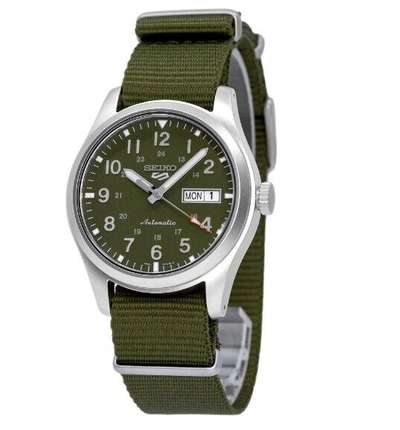 Pre-owned Seiko 5 Srpg33k1 Nylon Band Automatic Sport Analog Mens Watch 100m Wr Srpg33