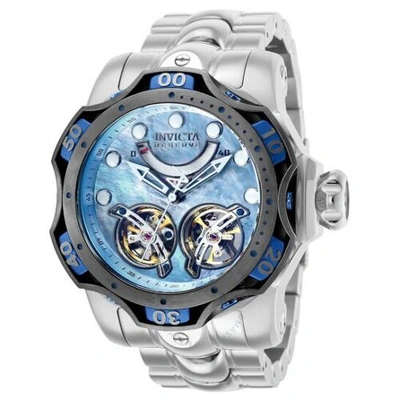 Pre-owned Invicta Men's Watch Reserve Venom Open Heart Light Blue And Gunmetal Dial Nice