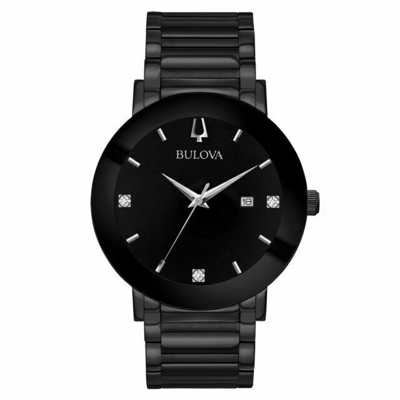 Pre-owned Bulova Futuro 42mm Black Stainless Steel Men's Wristwatch 98d144