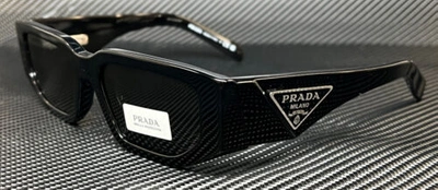 Pre-owned Prada Pr 09zs 1ab5s0 Black Grey Men's 54 Mm Sunglasses In Gray