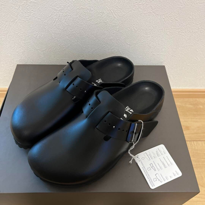 Pre-owned Rick Owens Birkenstock Boston Extro Sandals Black