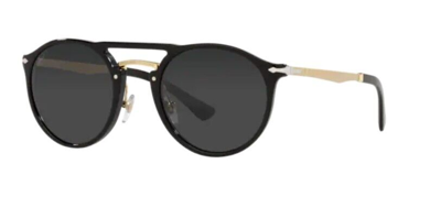 Pre-owned Persol 0po3264s 95/48 Black Gold/ Black Polarized Unisex Sunglasses