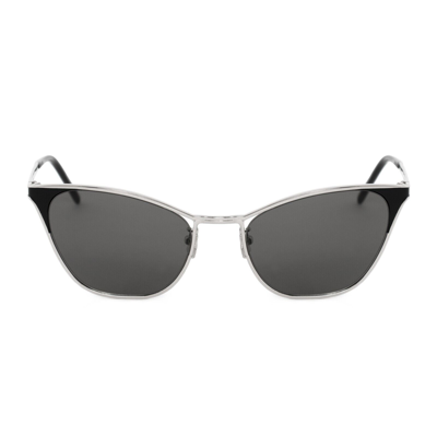 Pre-owned Saint Laurent Cat-eye Sunglasses Sl409-001-55 In Gray