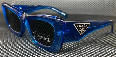 Pre-owned Prada Pr 13zs 18m5s0 Electric Blue Grey Women's 50 Mm Sunglasses In Gray