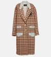 ETRO EMBROIDERED HOUNDSTOOTH WOOL-BLEND COAT