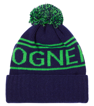 Bogner Kids' Noam Logo Wool-blend Beanie In Blue