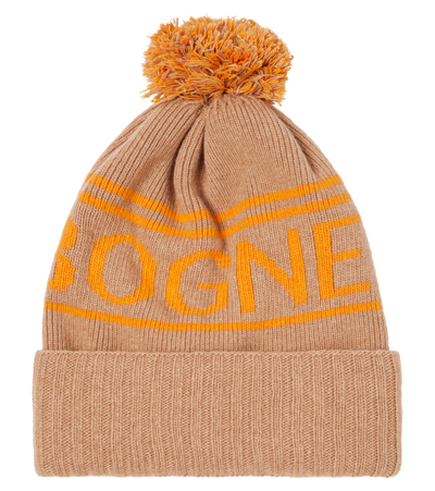 Bogner Kids' Noam Logo Wool-blend Beanie In Brown
