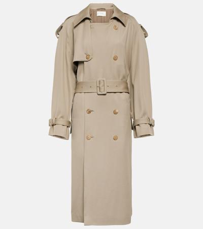 The Row June Virgin Wool Trench Coat In Beige