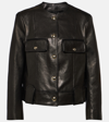 Khaite Laybin Leather Jacket Black In Black