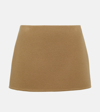 Prada Low-rise Velour Miniskirt In Brown