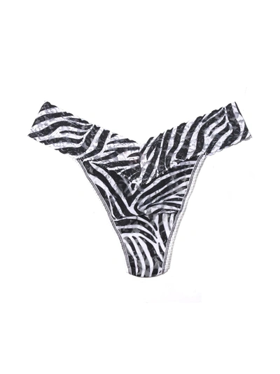 Hanky Panky Printed Signature Lace Original Rise Thong A To Zebra In Multicolor