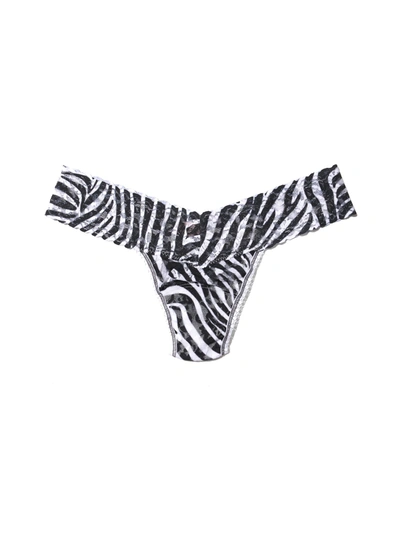 Hanky Panky Printed Signature Lace Low Rise Thong A To Zebra In Multicolor