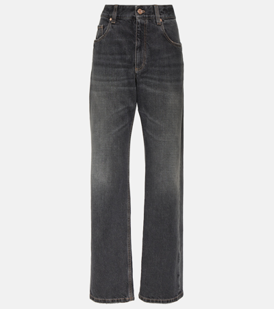Brunello Cucinelli Low-rise Straight Jeans In Blue