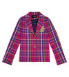 Versace Tartan Blazer In Multicoloured