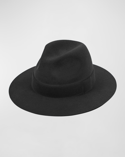 Bergdorf Goodman Men's Ray Wool-cashmere Fedora Hat In Black
