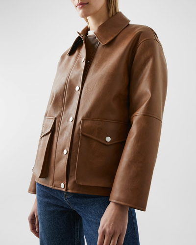 Rails Mathis Faux Leather Jacket In Russet
