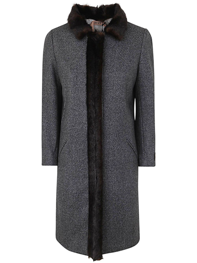 N°21 Faux-shearling Midi Coat In Grey