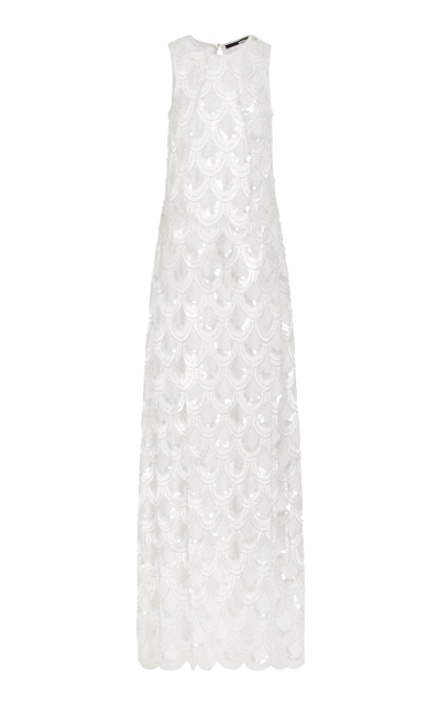 Rotate Birger Christensen Sequins Cutout Maxi Dress In Sugar Swizzle