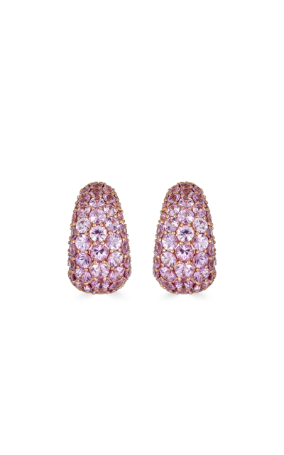 Piranesi 18k Rose Gold Pink Sapphire Earrings