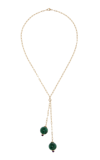 HAUTE VICTOIRE 18K YELLOW GOLD MALACHITE AND AMETHYST NECKLACE