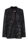 Rotate Birger Christensen Rotate Oversized Sequin-studded Blazer In Black