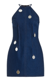 DAVID KOMA MIRROR SEQUIN DENIM MINI DRESS