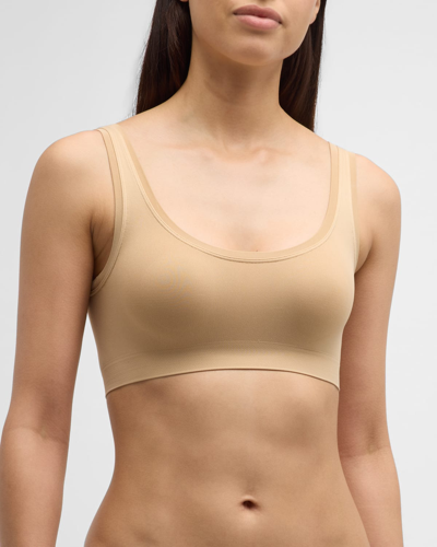 Hanro Touch Feeling Cropped Stretch-jersey Bra In Beige