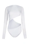 Jacquemus Carozzu Open-back Cutout Stretch-jersey Bodysuit In 100