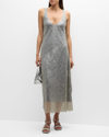 Vince Lucite Metallic Sequin Midi Slip Dress In Sea Slate