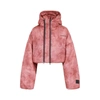Y/project Double-collar Cropped Puffer Jacket In Pink &amp; Purple