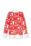 Moncler Red & White Jacquard Sweater In Red
