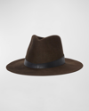 Janessa Leone Raleigh Wool Felt Fedora In Dark Brown