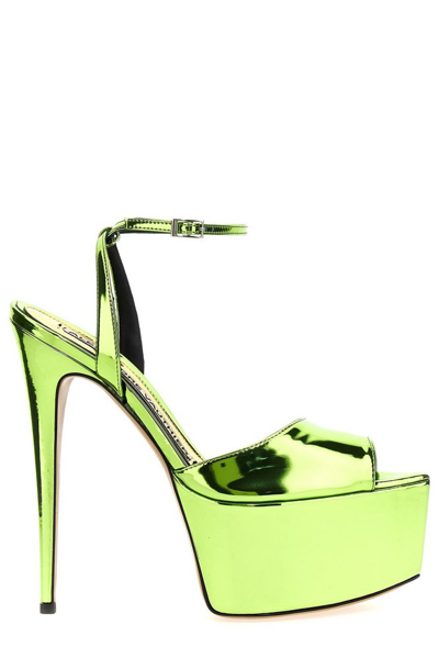 Alexandre Vauthier Pointed Toe Ankle Strap Sandals In Green