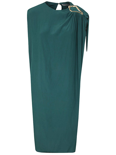 Lanvin Ring-detail Midi Dress In Green