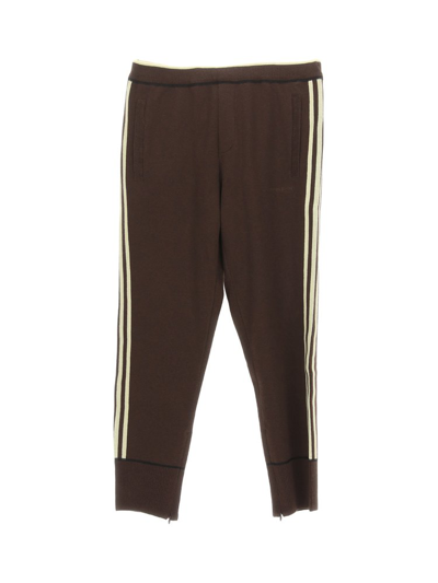Adidas Originals Adidas By Wales Bonner Elasticated Waistband Panelled Trousers In Brown
