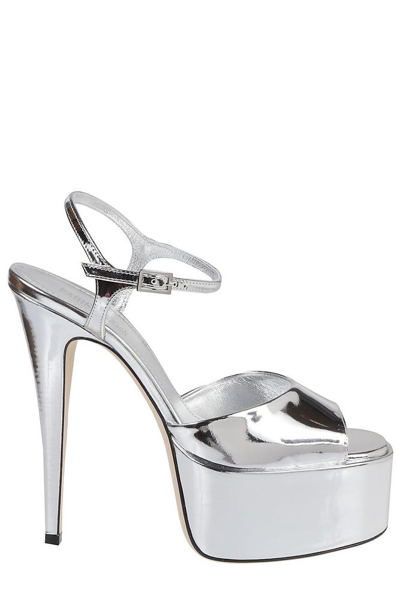 Paris Texas Pamela Metallic Platform Sandals In Silber