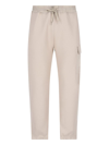 Mackage Straight Trousers Elastic Waistband Cargo Pocket In Beige
