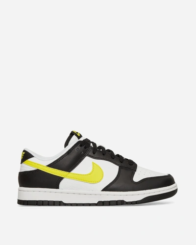 Nike Mens Black Opti Yellow White Dunk Low Contrast-panel Leather Low-top Trainers In Multicolor