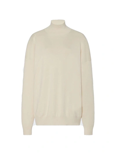 The Row Diye Silk-cotton Turtleneck Sweater In Pop Porcelain