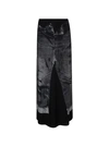 Jean Paul Gaultier Trompe L'oeil Flag Label Long Skirt In Black