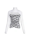 Jean Paul Gaultier Mariniere Laceree Long Sleeve Top In White