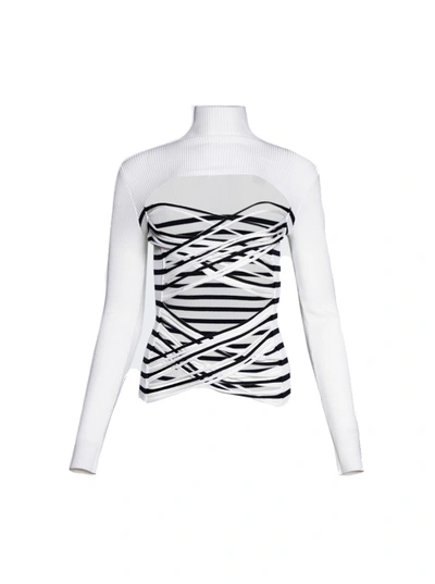 Jean Paul Gaultier Mariniere Laceree Long Sleeve Top