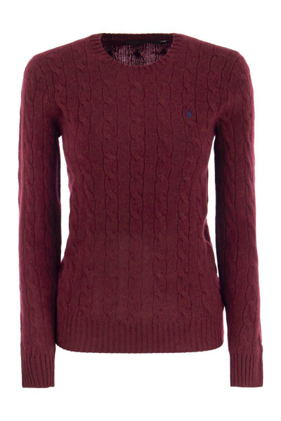 Polo Ralph Lauren Women's Julianna Cable-knit Wool-blend Sweater In Burgundy