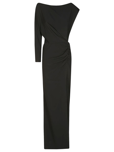 Rev Asymmetric Slit Maxi Dress In Black