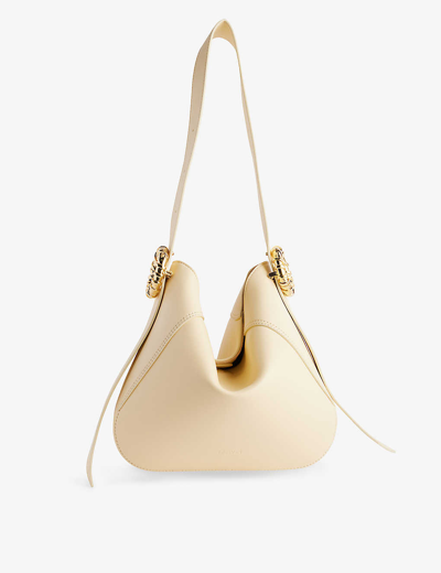 Lanvin Womens Cashew Melodie Leather Hobo Bag