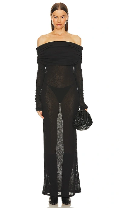 Superdown Chantal Sheer Gown In Black