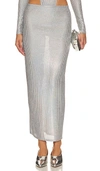H:ours Shirley Midi Skirt In Metallic Silver