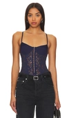 Shop Free People X Intimately Fp Lace Night Rhythm Bodysuit In Navy