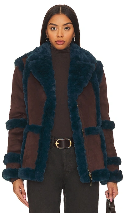 Unreal Fur Gate Keeper Faux-leather Jacket In Chocolate