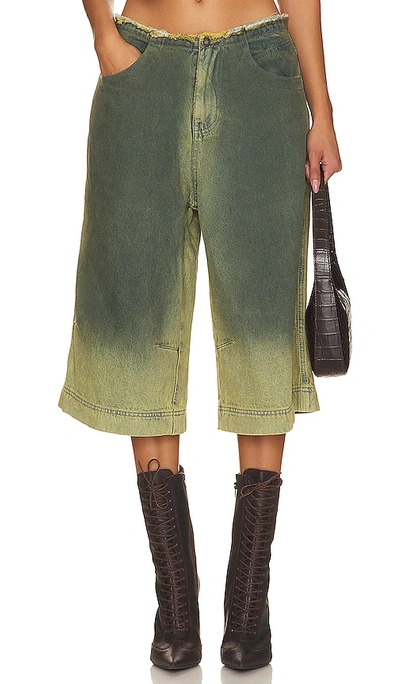 Jaded London Denim Jort In Green